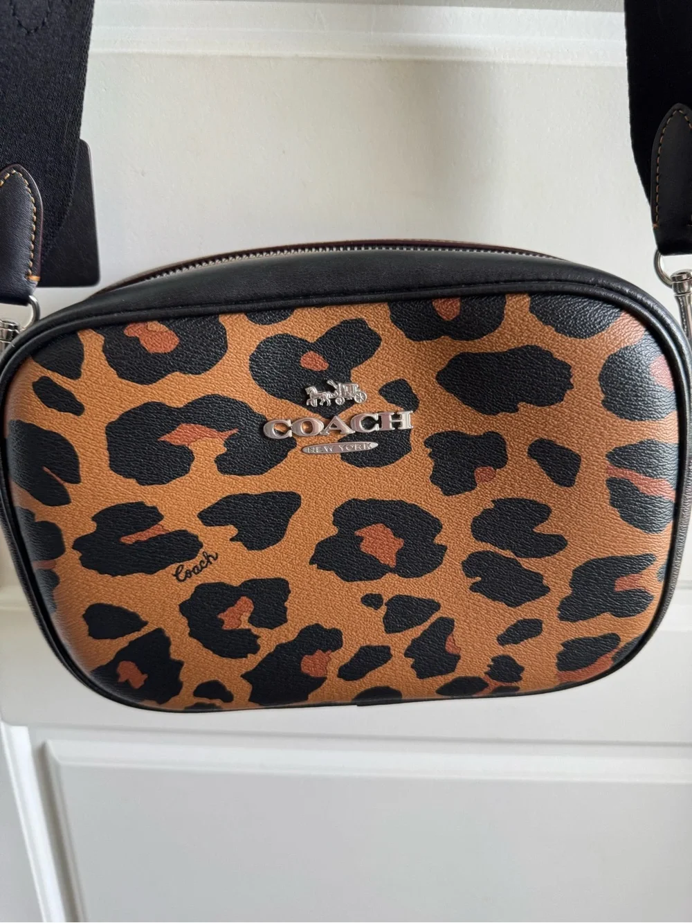 Coach Jamie Camera Bag - Leopard Print Crossbody Bag - Brown/Black